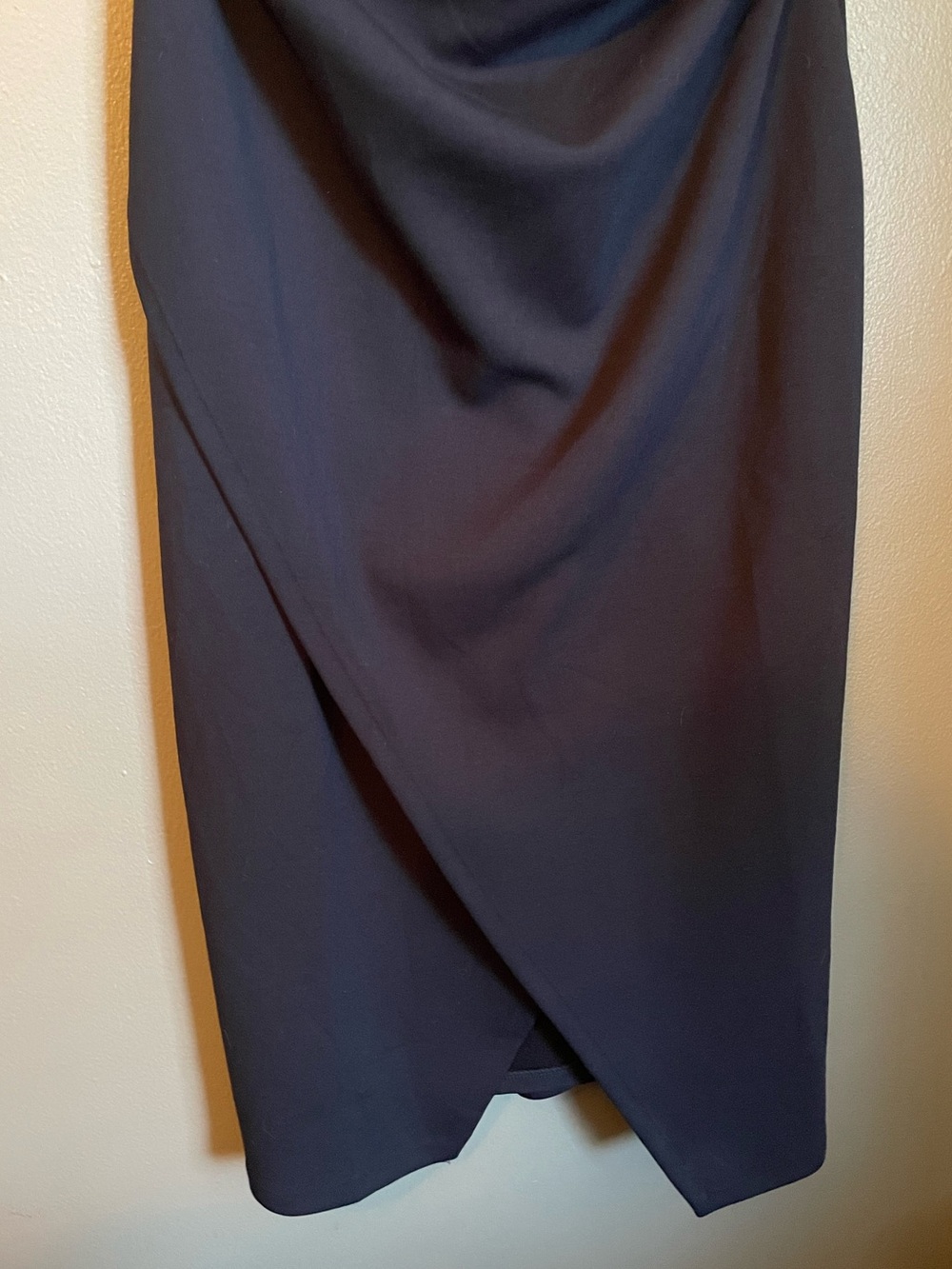 NWT Nordstrom Sz Med Navy Blue Ruched Funnel Neck Midi Work Casual Dress Ret $89 - Picture 9 of 15
